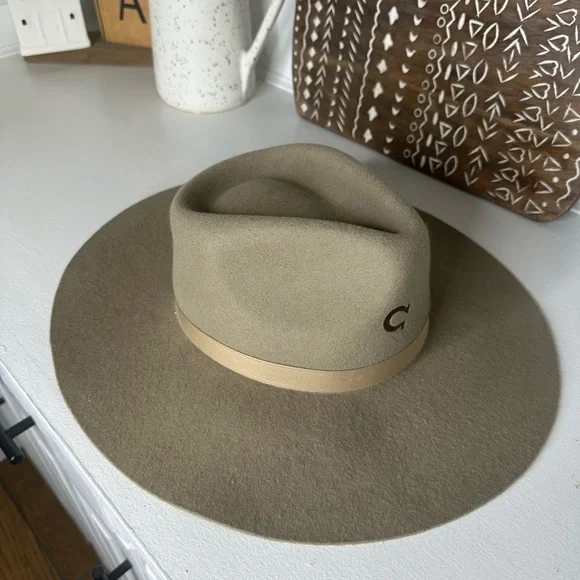 Charlie 1 Horse Wide Brim Felt Hat Mushroom– Size Large – Western Boho Style - Picture 4 of 8